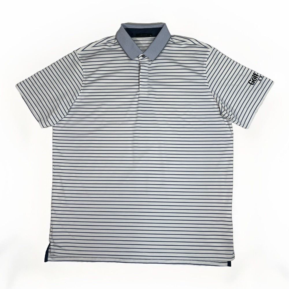 Greyson Golf Polo Shirt Men's Golf Pride Grips Striped White & Blue XL Peru